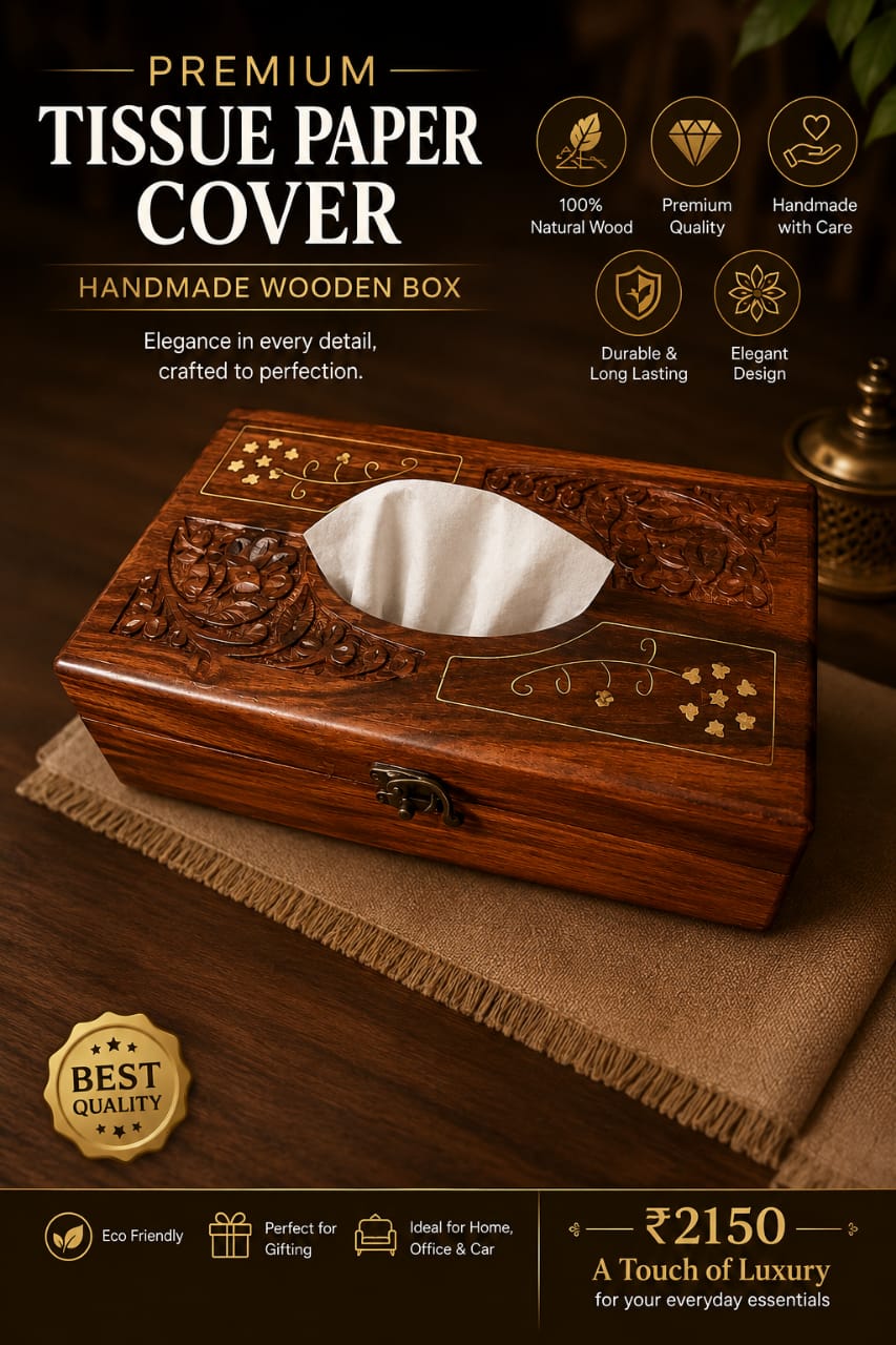 wooden tissue box